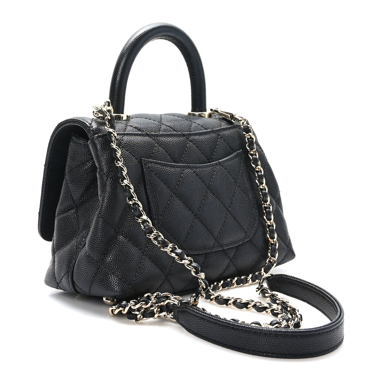 Chanel Caviar Quilted Extra Mini Coco Handle Flap Black 3 of 10