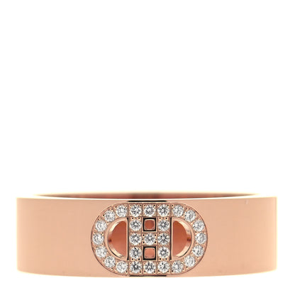 Hermes 18K Rose Gold Diamond PM H D'Ancre Ring 53 6.25 2 of 10