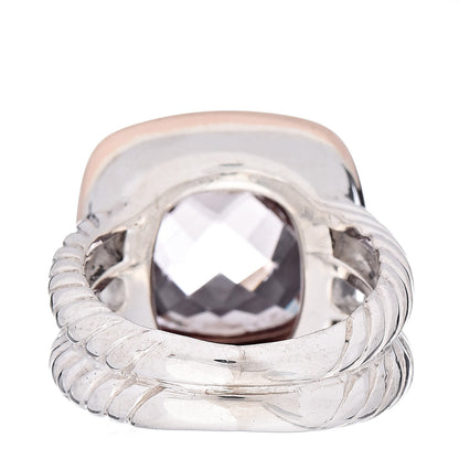 David Yurman Sterling Silver 18K Rose Gold Diamond Morganite 11mm Albion Ring 48 4.5 4 of 5