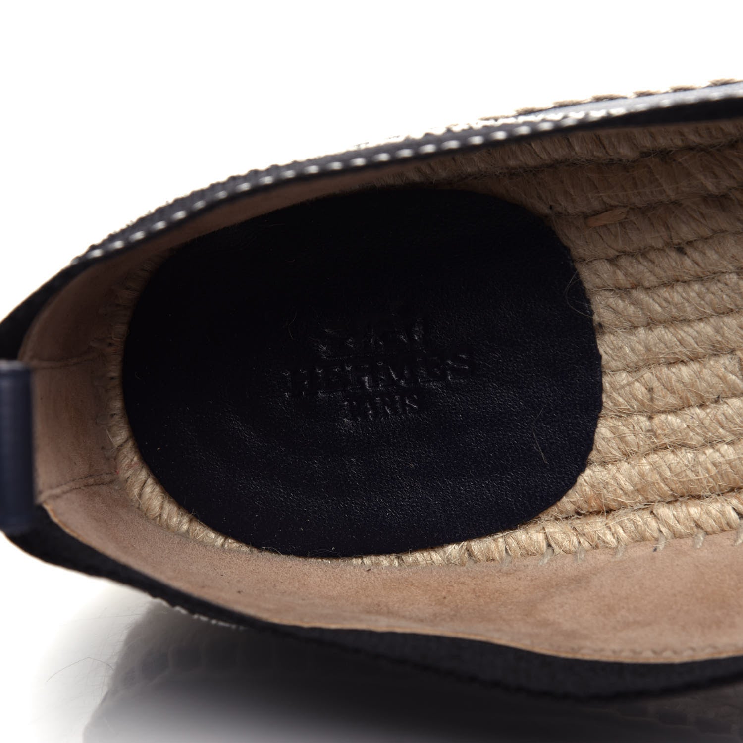 Hermes Calfskin Mens Arcachon Espadrilles 43 Marine Black 8 of 9