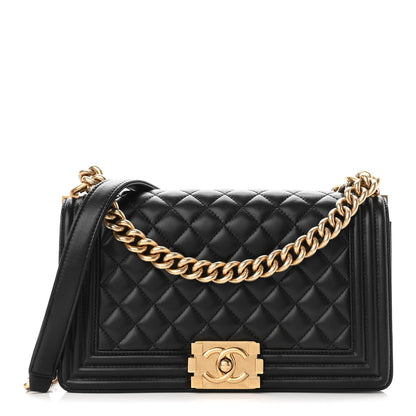 Chanel Lambskin Quilted Medium Boy Flap Black 1 of 11