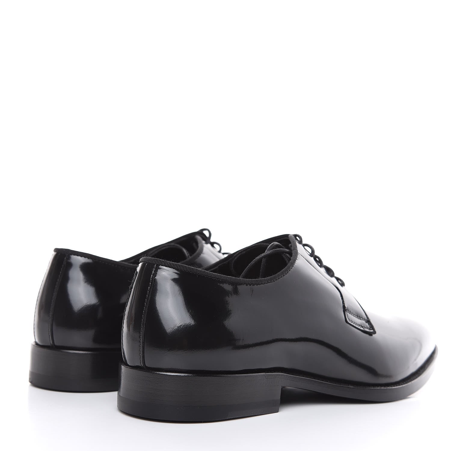 Saint Laurent Patent Calfskin Dylan 20 Lu Lace Up Oxfords 40 Black 4 of 9