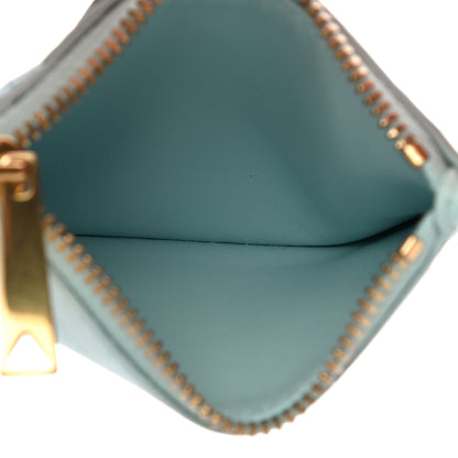 Bottega Veneta Calfskin Intrecciato Zip Card Holder Teal Washed 5 of 9