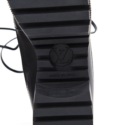 Louis Vuitton Suede Calfskin Catogram Laureate Platform Desert Boots 38.5 Black Marron 6 of 10