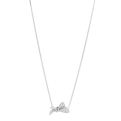 Graff 18K White Gold Diamond Tilda's Bow Pendant Necklace 1 of 7