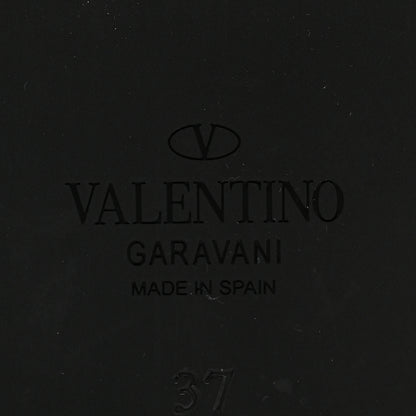 Valentino Garavani Calfskin Rockstud Ankle Strap Torchon Espadrille Caged 25/95mm Wedge Sandals 37 Black 7 of 9