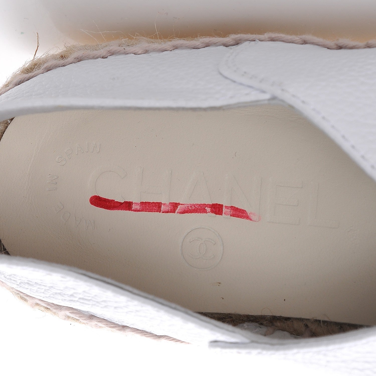 Chanel Grained Calfskin CC Espadrilles 39 White Black 7 of 10