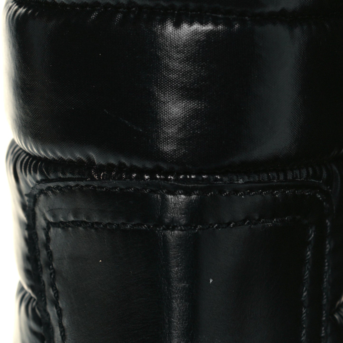 Calfskin Nylon Quilted Waterproof Rockstud 40mm Biker Boots 39 Black