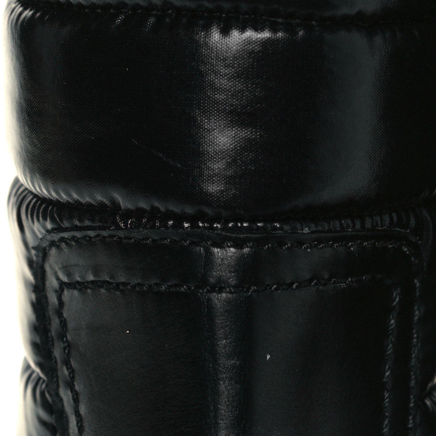 Valentino Garavani Calfskin Nylon Quilted Waterproof Rockstud 40mm Biker Boots 39 Black 7 of 9