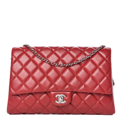 Chanel Caviar Quilted Clutch With Chain Flap Dark Red 1 of 11
