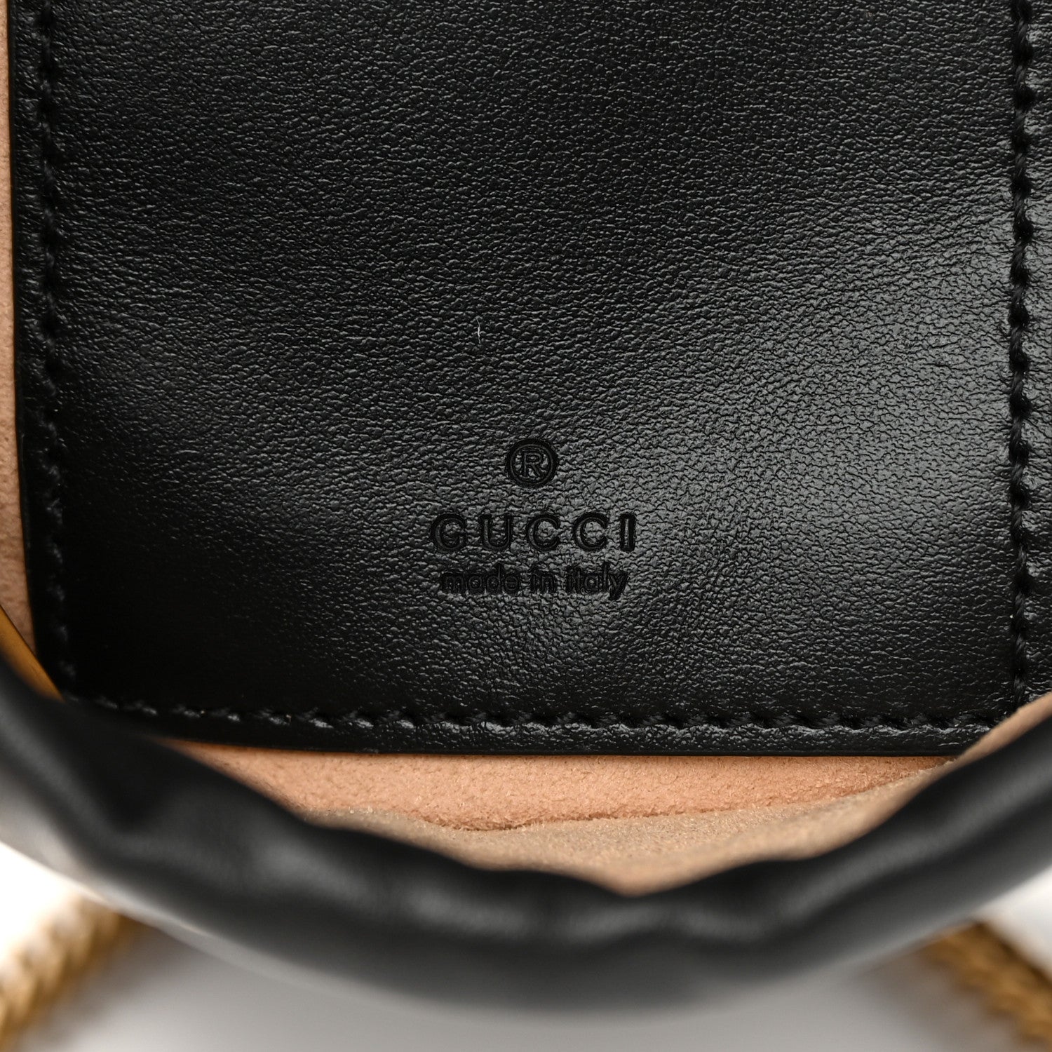 Gucci Calfskin Matelasse Mini GG Marmont 2.0 Bucket Bag Black 6 of 12