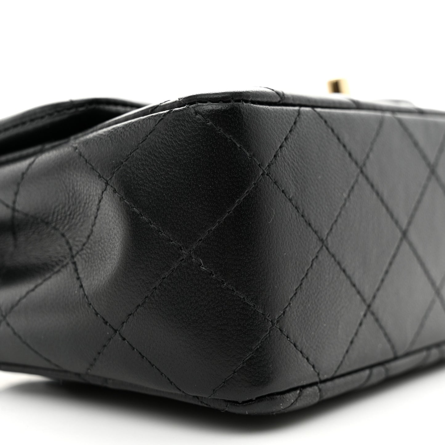 Lambskin Quilted Mini Rectangular Flap Black