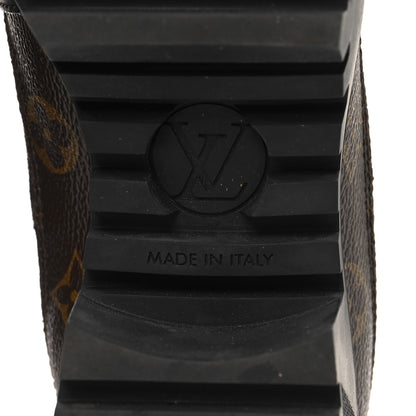 Louis Vuitton Suede Calfskin Monogram Laureate Platform Desert Boots 39.5 Black 8 of 9