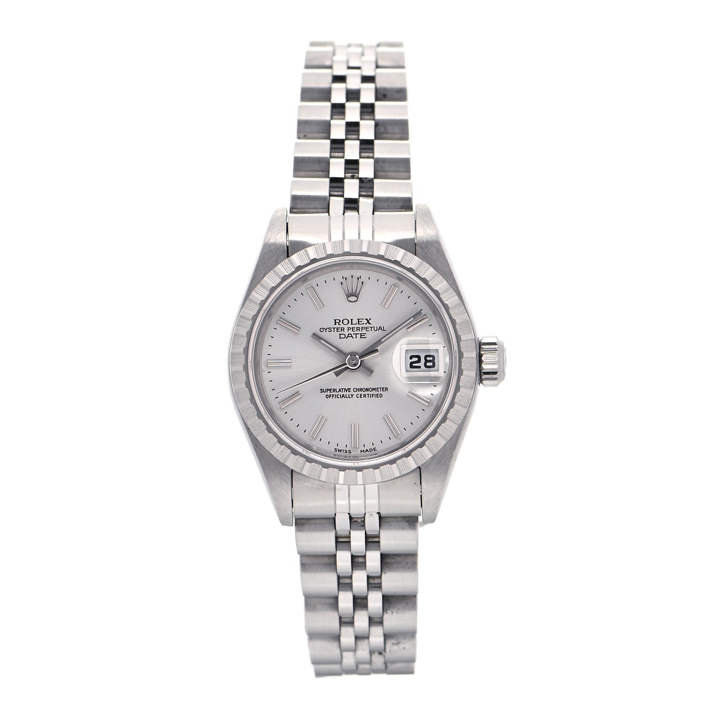 Stainless Steel 26mm Oyster Perpetual Date Watch Silver 69240