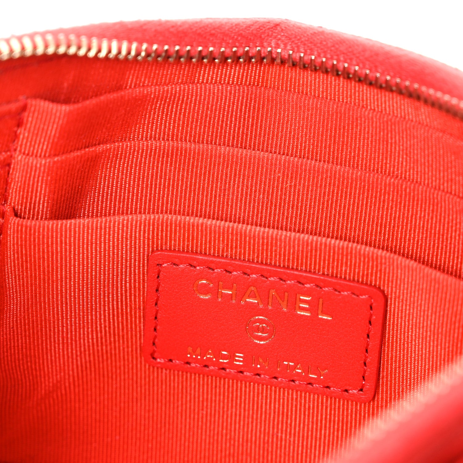 Chanel Caviar Quilted Classic Zip Pouch Red 6 of 8