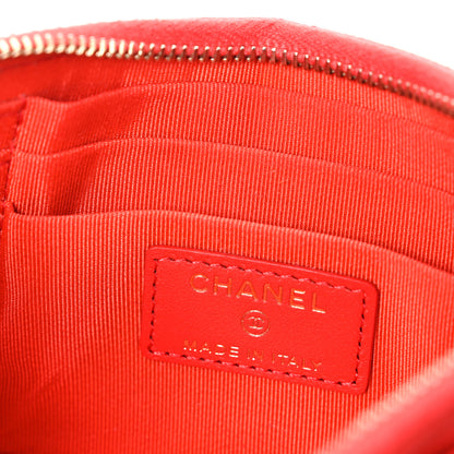 Chanel Caviar Quilted Classic Zip Pouch Red 6 of 8