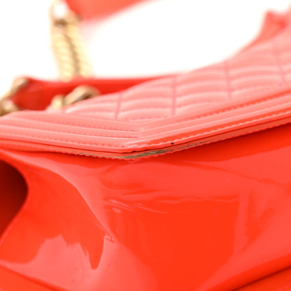 Chanel Patent Calfskin Quilted Small Boy Flap Orange 12 of 25