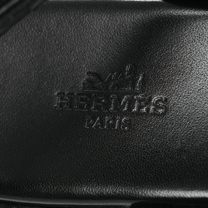 Hermes Calfskin Womens Ines Sandals 38 Black 9 of 14