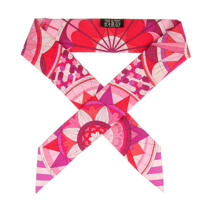 Hermes Silk Rose de Compas Twilly Fuchsia Prune Rouge 1 of 6