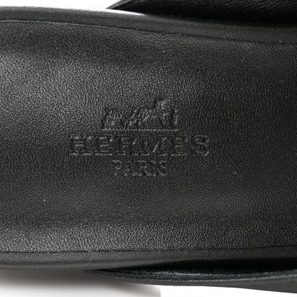 Hermes Lizard Calfskin Oz Mules 39 Ombre Black 6 of 9
