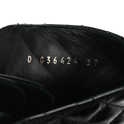 Chanel Shiny Calfskin Quilted Lace Up Combat Boots 37 Black 20 of 28