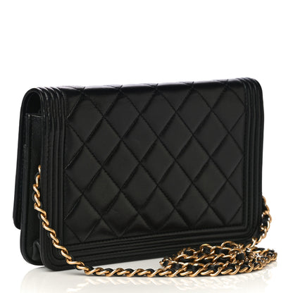 Chanel Lambskin Quilted Boy Wallet On Chain WOC Black 4 of 10
