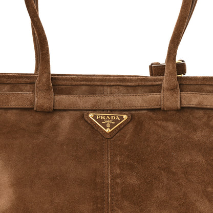 Prada Suede Large Bonnie Shoulder Bag Cocoa Brown 8 of 13