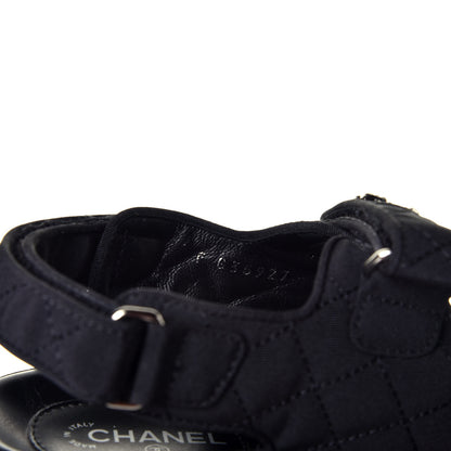 Chanel Fabric Velcro Dad Sandals 39 Black 8 of 8
