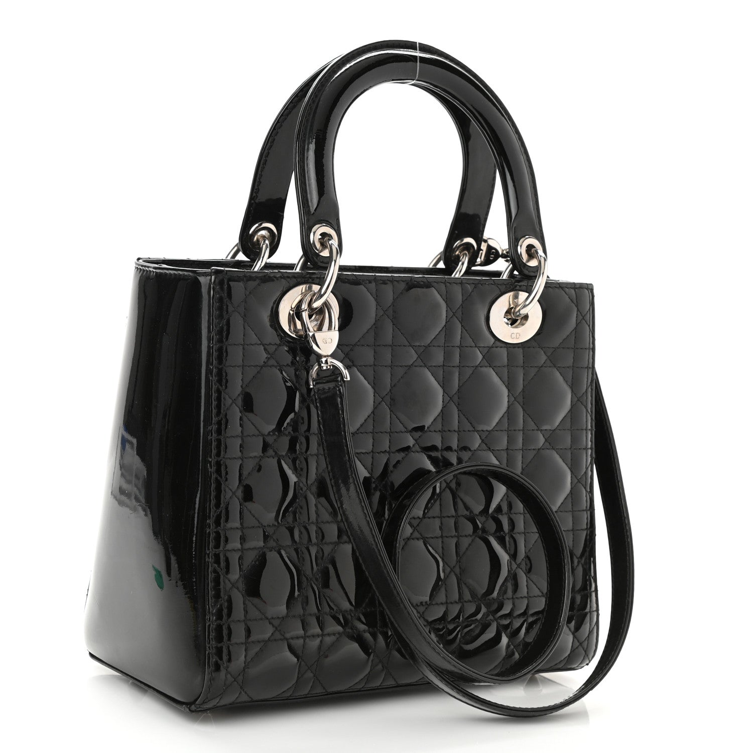 Christian Dior Patent Cannage Medium Lady Dior Black 3 of 8