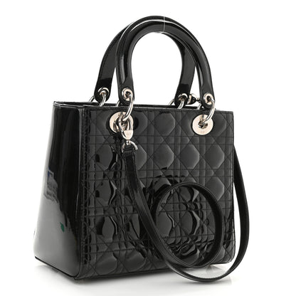 Christian Dior Patent Cannage Medium Lady Dior Black 3 of 8