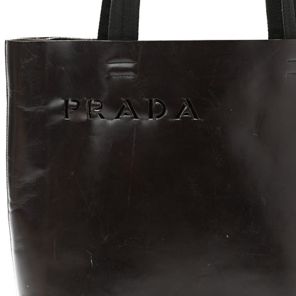 Prada Vitello Lux Logo Tote Dark Brown 7 of 14