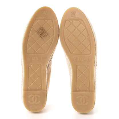 Chanel Lambskin CC Espadrilles 37 Beige Black 7 of 11