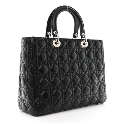 Christian Dior Lambskin Cannage Large Lady Dior Black 3 of 13