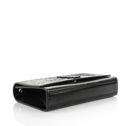Saint Laurent Calfskin Snakeskin Effect Medium Classic Monogram Kate Satchel Black 4 of 7