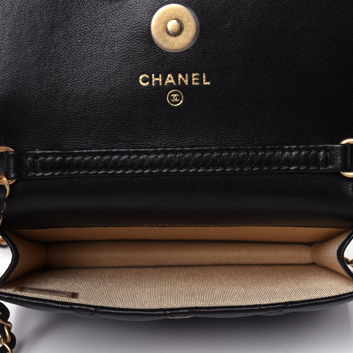 Chanel Lambskin Quilted Pearl Crush Clutch With Chain Black 5 of 13