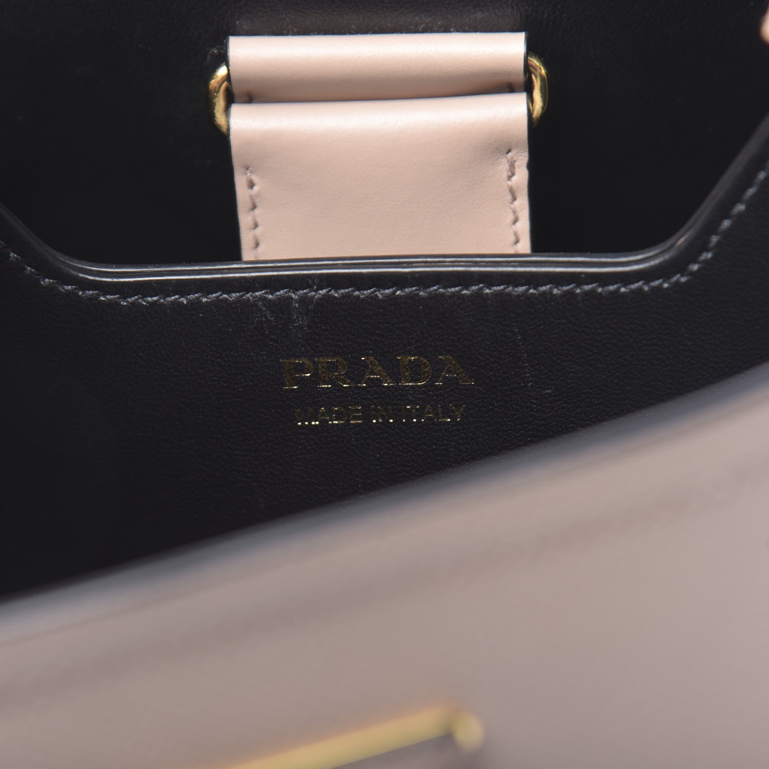 Prada Saffiano Cuir Medium Panier Bucket Bag Cipria Black 6 of 9