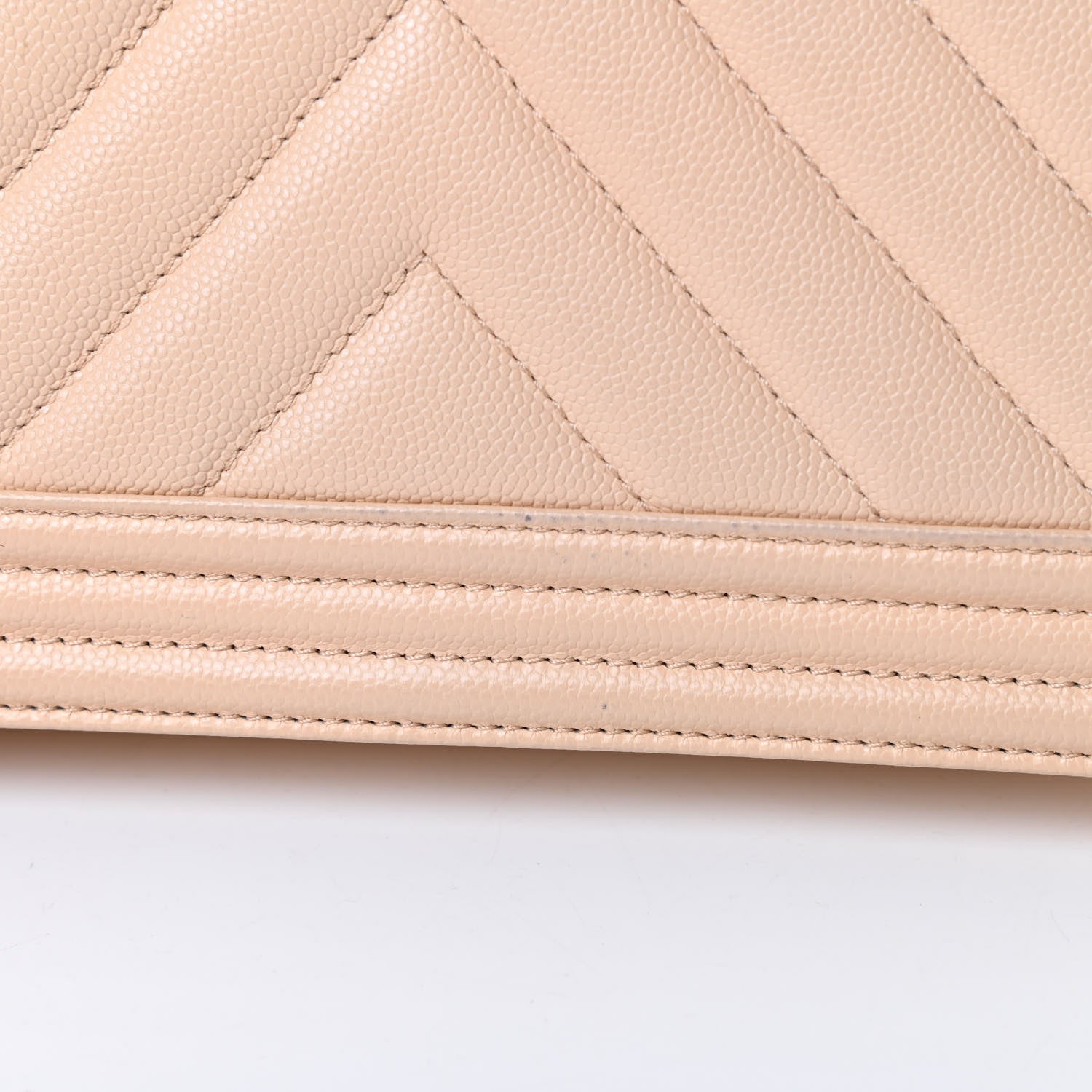 Chanel Caviar Chevron Quilted New Medium Boy Flap Light Beige 16 of 17