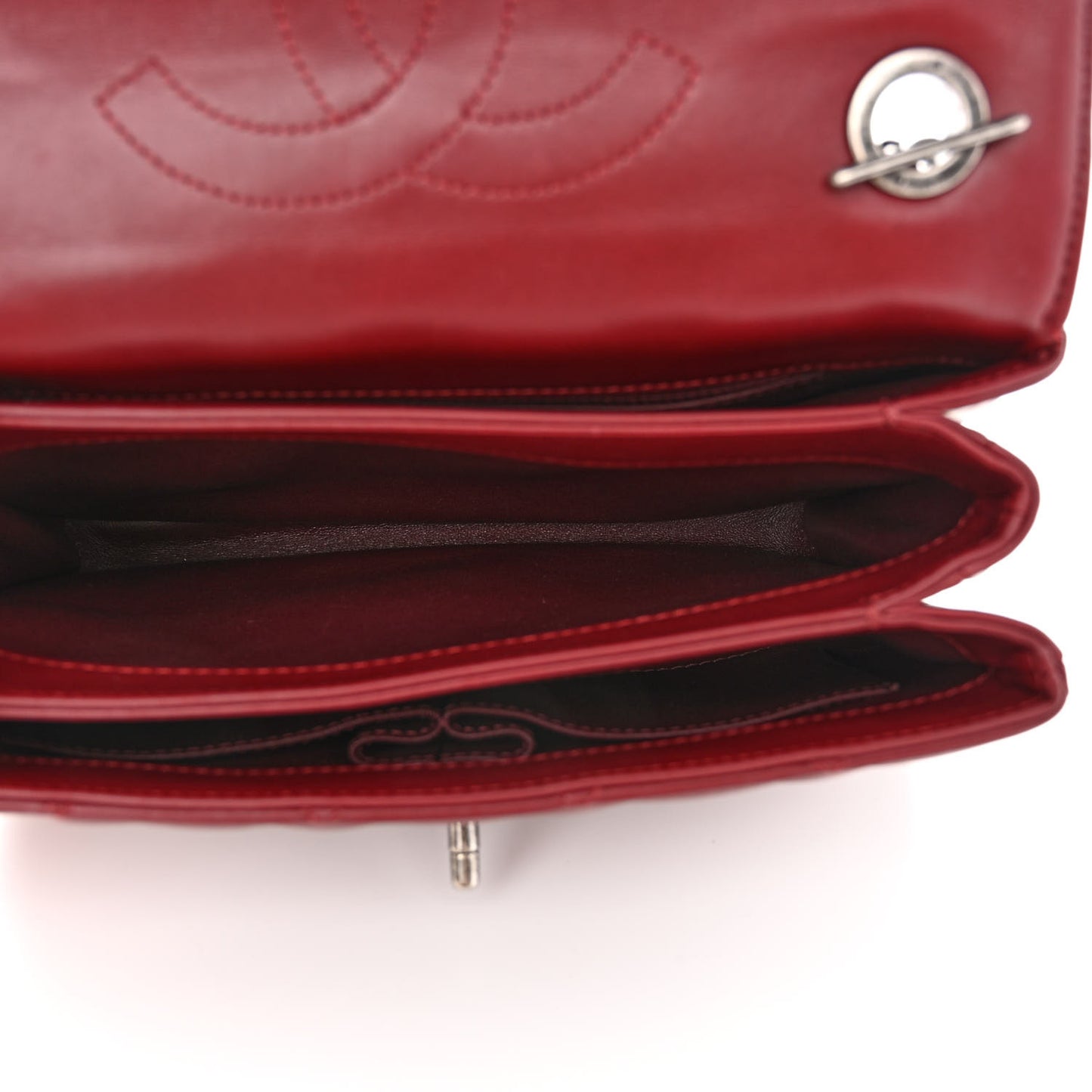 Lambskin Quilted Small Trendy CC Flap Dual Handle Bag Red