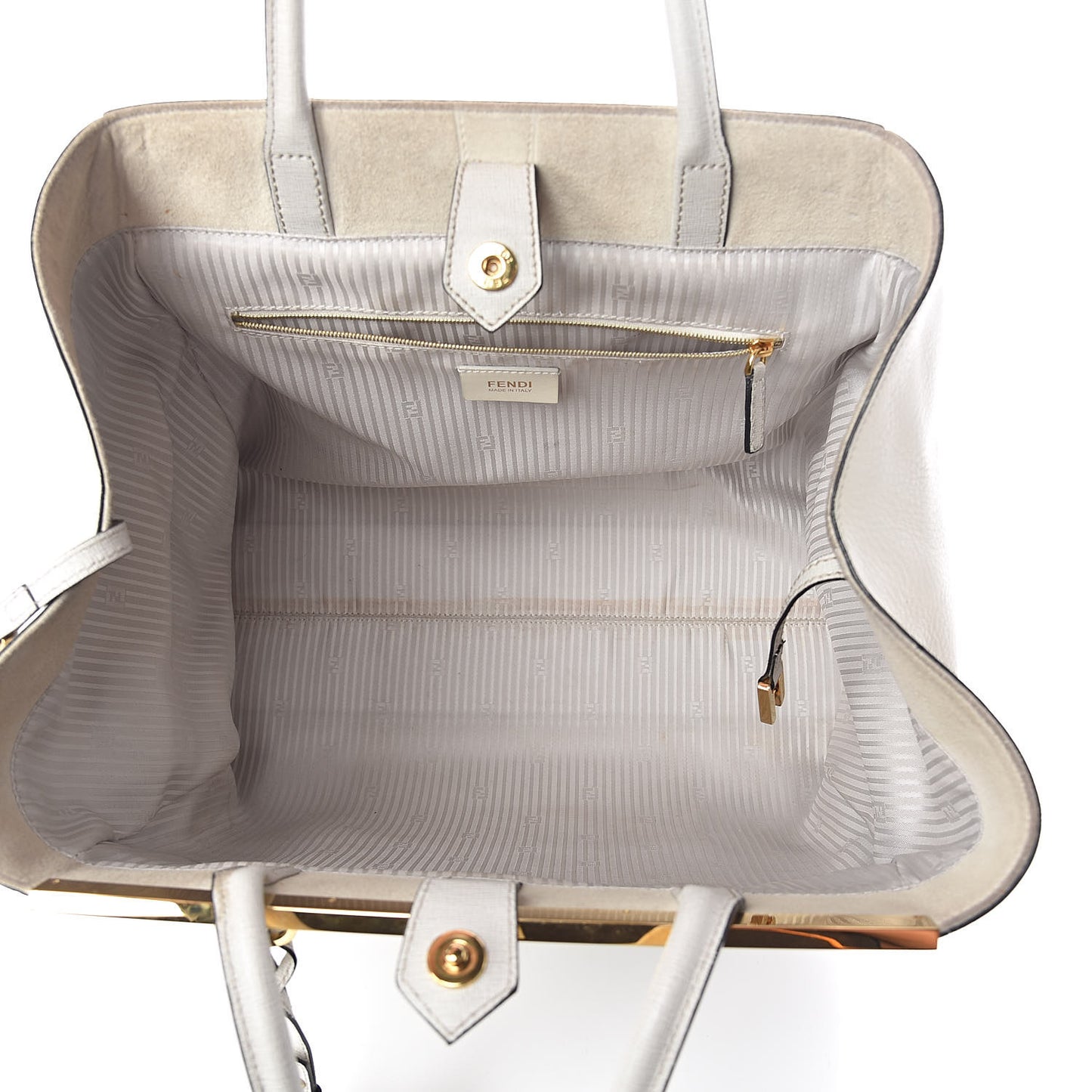 Vitello Elite Large 2Jours Tote Latte Bianco