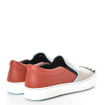 Fendi Vitello Elite Calfskin Monster Bug Slip On Sneakers 39 Multi 4 of 12