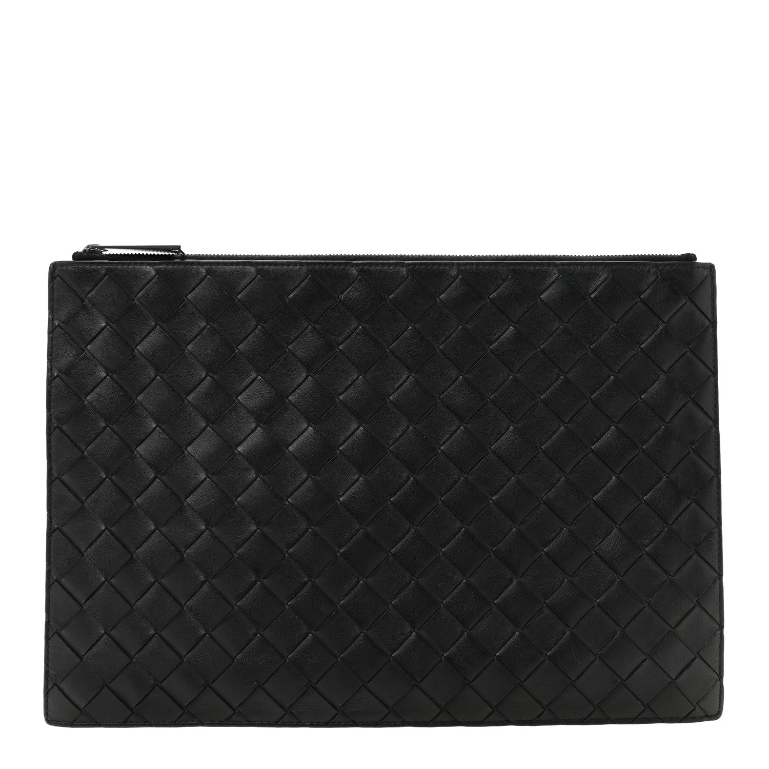 Bottega Veneta Nappa Intrecciato Flat Zip Pouch Black 1 of 9