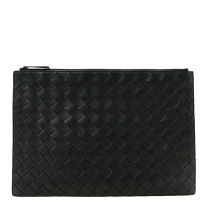 Bottega Veneta Nappa Intrecciato Flat Zip Pouch Black 1 of 9
