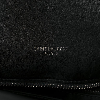 Saint Laurent Lambskin Quilted Medium Loulou Puffer Monogram Chain Satchel Black 6 of 12