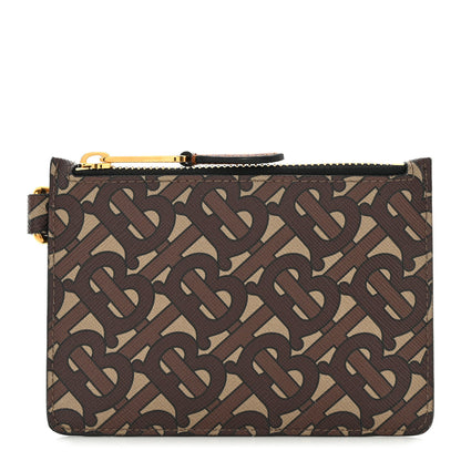 Burberry E-Canvas Monogram Alec Zip Pouch Bridle Brown 1 of 7