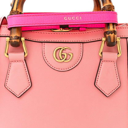 Gucci Wonka Grain Calfskin Mini Diana Tote Bag Wild Rose Fuxia Fluo 8 of 14