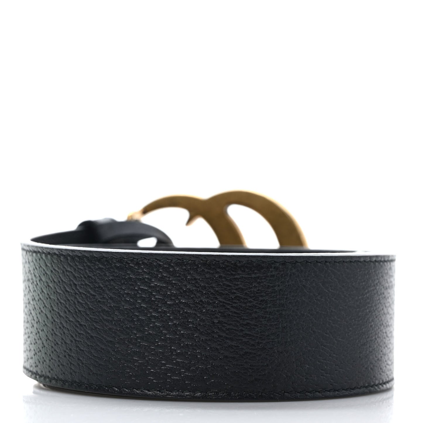 Textured Dollar Calfskin Double G 40mm Belt 80 32 Black