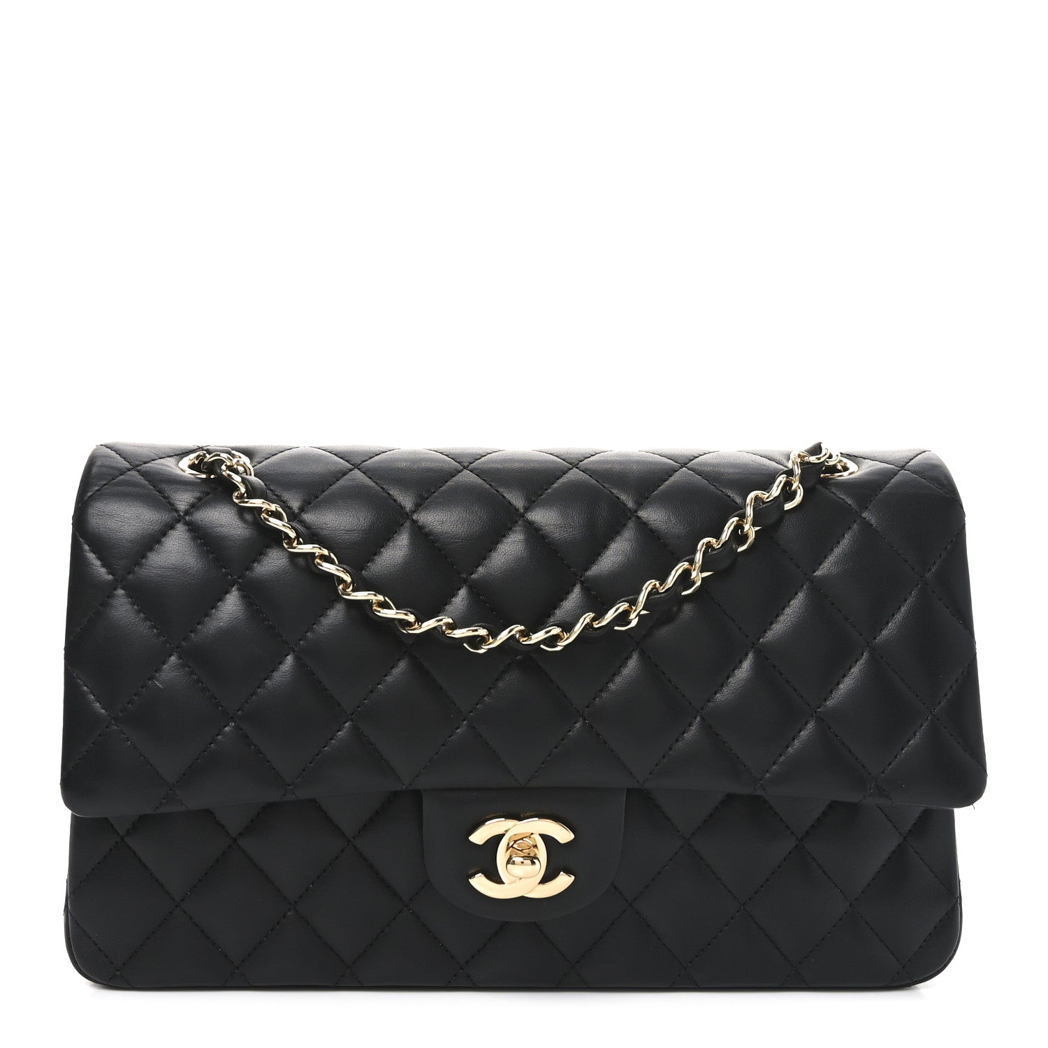 Chanel Lambskin Quilted Medium Double Flap Black 1 of 11