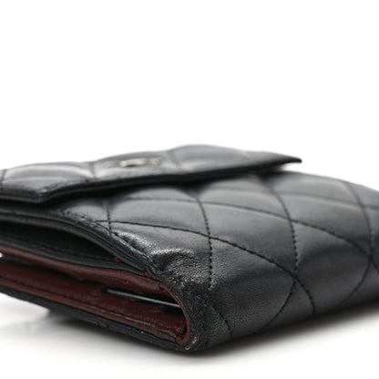 Chanel Lambskin Quilted Compact French Flap Wallet Black 7 of 10