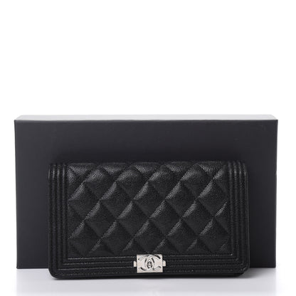 Chanel Caviar Quilted Boy Yen Wallet Black 9 of 9