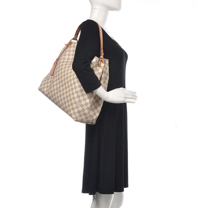 Louis Vuitton Damier Azur Graceful MM Rose Ballerine 2 of 15